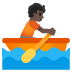 🚣🏿 person rowing boat: dark skin tone display on Google